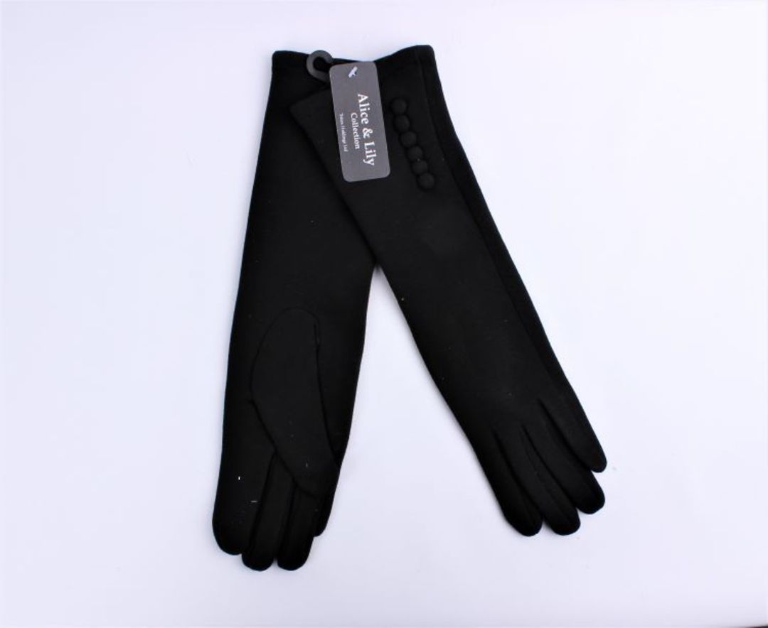 Winter ladies thermal lined long glove black Style; S/LK4605/BLK image 0